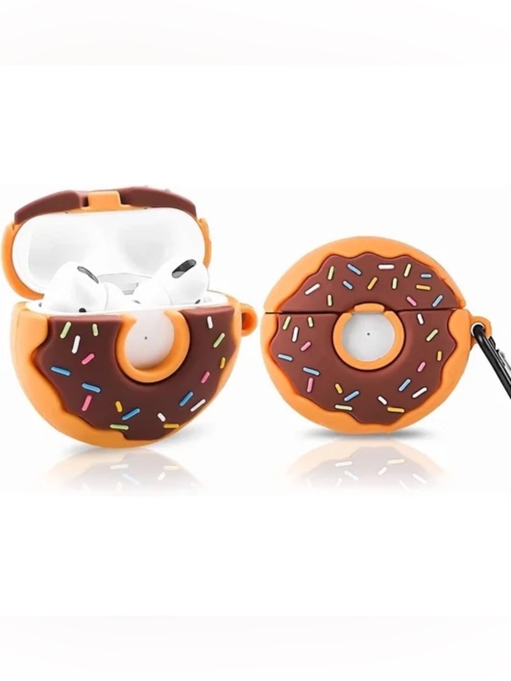 Donut Silicone AirPods Case - Chocolate Brown & Orange